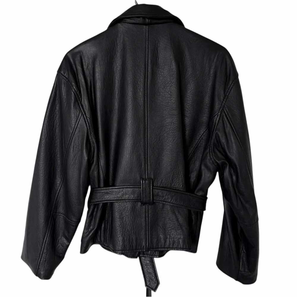 Cayenne Leather Buttery soft vintage leather moto jacket with belt size M